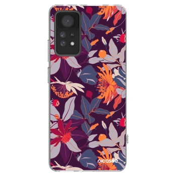 Picasee silikónový prehľadný obal pre Xiaomi Redmi Note 11 Pro - Purple Leaf