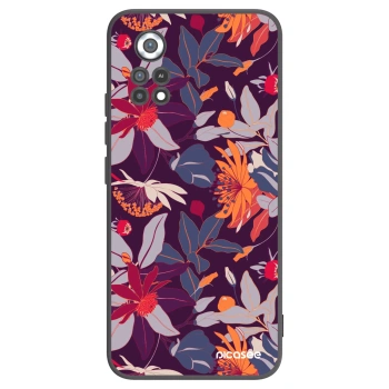 Picasee silikónový čierny obal pre Xiaomi Poco X4 Pro 5G - Purple Leaf