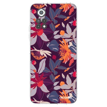 Picasee silikónový prehľadný obal pre Xiaomi Poco X4 Pro 5G - Purple Leaf