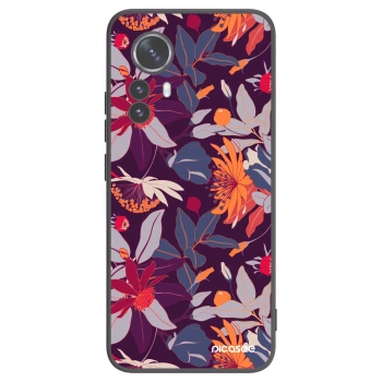 Picasee silikónový čierny obal pre Xiaomi 12 Pro - Purple Leaf