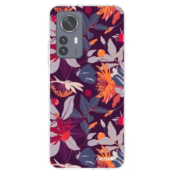 Picasee silikónový prehľadný obal pre Xiaomi 12 Pro - Purple Leaf