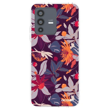 Picasee silikónový prehľadný obal pre Vivo V23 5G - Purple Leaf