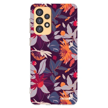 Picasee silikónový prehľadný obal pre Samsung Galaxy A33 5G A336 - Purple Leaf