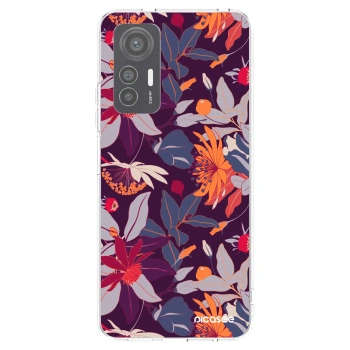 Picasee silikónový prehľadný obal pre Xiaomi 12 Lite - Purple Leaf