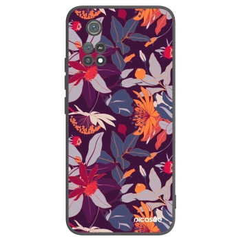 Picasee silikónový čierny obal pre Xiaomi Poco M4 Pro - Purple Leaf