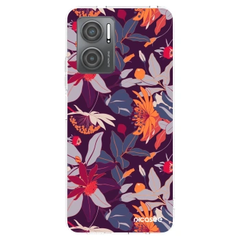 Picasee silikónový prehľadný obal pre Xiaomi Redmi 10 5G - Purple Leaf