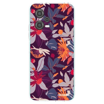 Picasee silikónový prehľadný obal pre Xiaomi Poco X5 - Purple Leaf