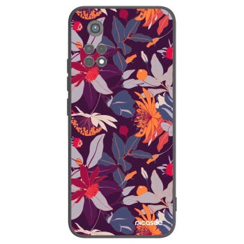 Picasee silikónový čierny obal pre Xiaomi Redmi Note 11S 5G - Purple Leaf