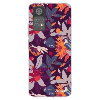 Picasee silikónový prehľadný obal pre Xiaomi Redmi Note 11S 5G - Purple Leaf