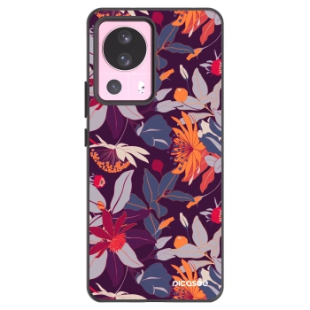 Picasee silikónový čierny obal pre Xiaomi 13 Lite - Purple Leaf