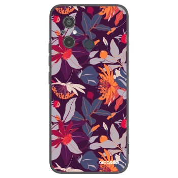 Picasee silikónový čierny obal pre Xiaomi Redmi 12C - Purple Leaf