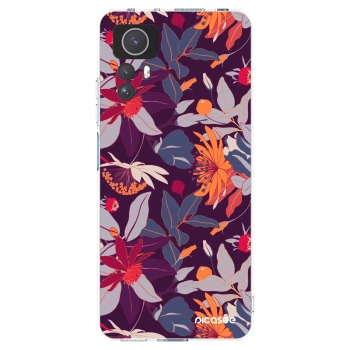 Picasee silikónový prehľadný obal pre Xiaomi Redmi Note 12S - Purple Leaf