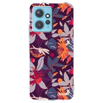 Picasee silikónový prehľadný obal pre Xiaomi Redmi Note 12 4G - Purple Leaf