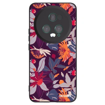 Picasee silikónový čierny obal pre Honor Magic5 Pro - Purple Leaf