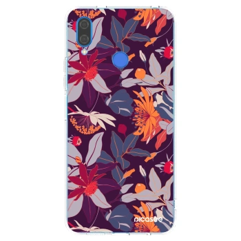 Picasee silikónový prehľadný obal pre Huawei Nova 3 - Purple Leaf