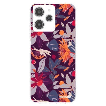Picasee silikónový prehľadný obal pre Xiaomi Redmi 12 4G - Purple Leaf