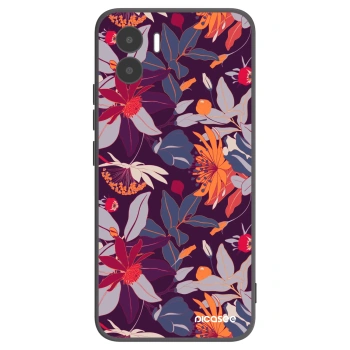 Picasee silikónový čierny obal pre Xiaomi Redmi A2 - Purple Leaf