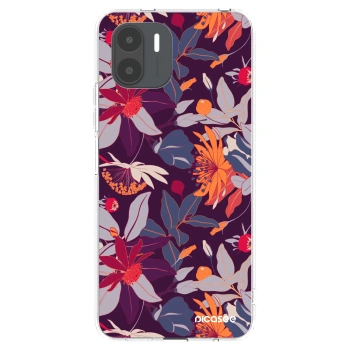 Picasee silikónový prehľadný obal pre Xiaomi Redmi A2 - Purple Leaf
