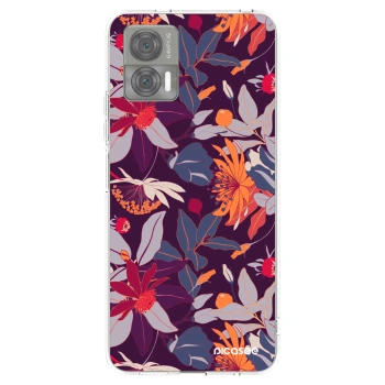 Picasee silikónový prehľadný obal pre Motorola Edge 30 Neo - Purple Leaf