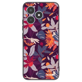Picasee silikónový čierny obal pre Realme C53 - Purple Leaf