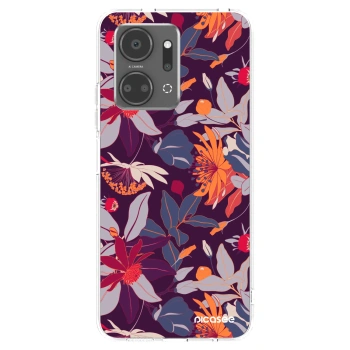 Picasee silikónový prehľadný obal pre Honor X7a - Purple Leaf