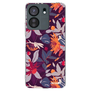 Picasee silikónový prehľadný obal pre Xiaomi Redmi 13C 4G - Purple Leaf