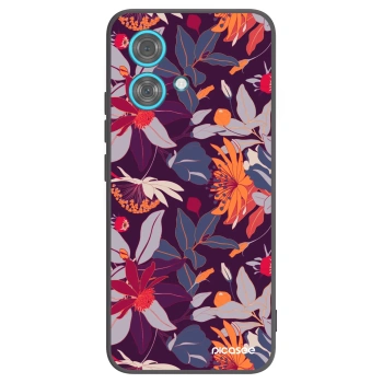 Picasee silikónový čierny obal pre Motorola Edge 40 Neo - Purple Leaf