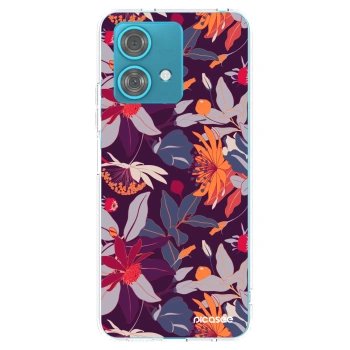 Picasee silikónový prehľadný obal pre Motorola Edge 40 Neo - Purple Leaf