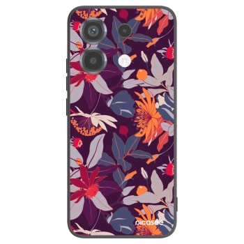 Picasee silikónový čierny obal pre Xiaomi Poco X6 - Purple Leaf
