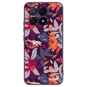 Picasee silikónový čierny obal pre Xiaomi Poco X6 Pro - Purple Leaf