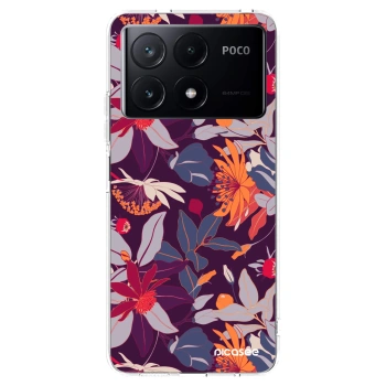 Picasee silikónový prehľadný obal pre Xiaomi Poco X6 Pro - Purple Leaf