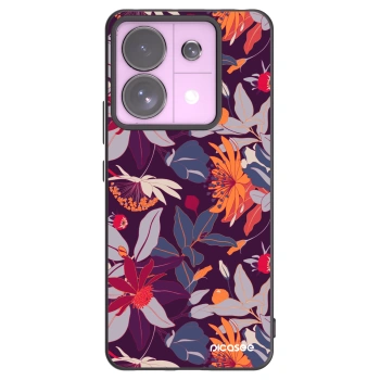Picasee silikónový čierny obal pre Xiaomi Redmi Note 13 Pro 5G - Purple Leaf