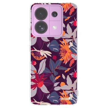 Picasee silikónový prehľadný obal pre Xiaomi Redmi Note 13 Pro 5G - Purple Leaf