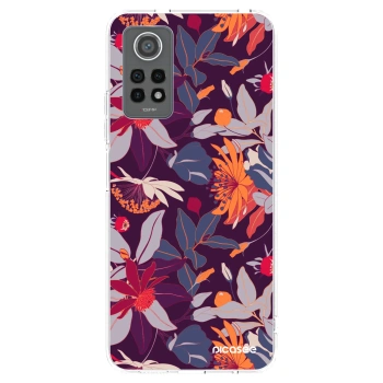 Picasee silikónový prehľadný obal pre Xiaomi Redmi Note 12 Pro 4G - Purple Leaf