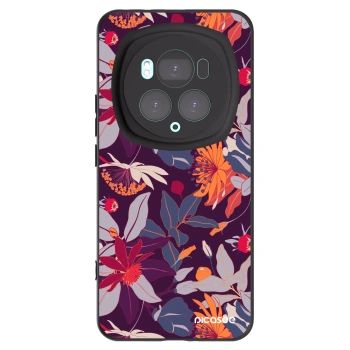 Picasee silikónový čierny obal pre Honor Magic6 Pro - Purple Leaf