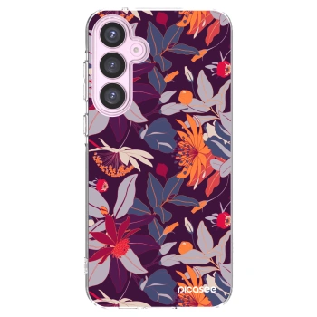 Picasee silikónový prehľadný obal pre Samsung Galaxy A55 5G A556B - Purple Leaf