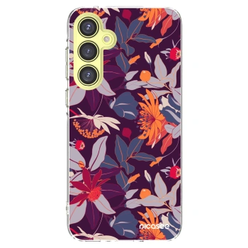 Picasee silikónový prehľadný obal pre Samsung Galaxy A35 5G A356B - Purple Leaf