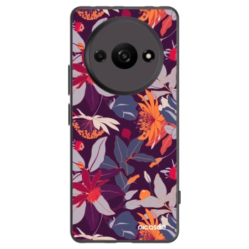 Picasee silikónový čierny obal pre Xiaomi Redmi A3 - Purple Leaf
