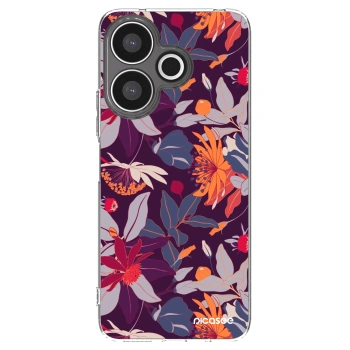 Picasee silikónový prehľadný obal pre Xiaomi Redmi 13 4G - Purple Leaf