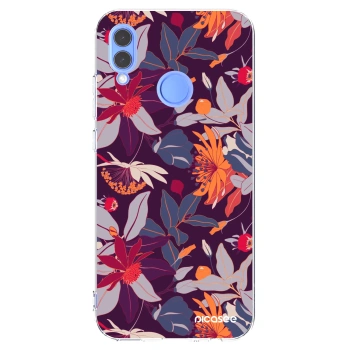 Picasee silikónový prehľadný obal pre Huawei P Smart 2019 - Purple Leaf