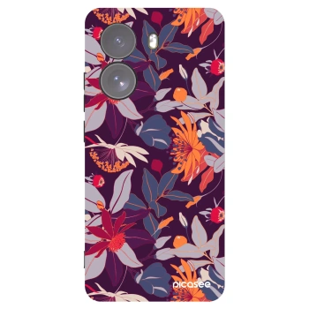 Picasee silikónový čierny obal pre Xiaomi Poco X7 - Purple Leaf