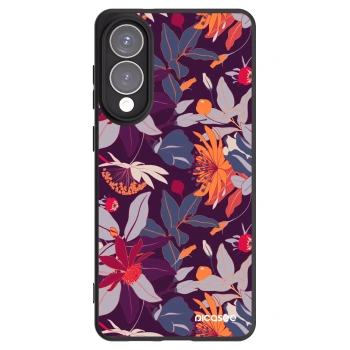 Picasee silikónový čierny obal pre Samsung Galaxy S25 Edge 5G - Purple Leaf