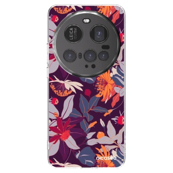 Picasee silikónový prehľadný obal pre Xiaomi 15 Ultra - Purple Leaf