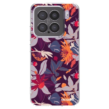 Picasee silikónový prehľadný obal pre Xiaomi 15 - Purple Leaf