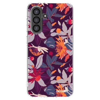 Picasee silikónový prehľadný obal pre Samsung Galaxy A56 5G A566B - Purple Leaf