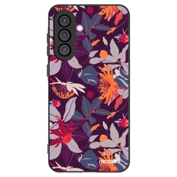 Picasee silikónový čierny obal pre Samsung Galaxy A36 5G - Purple Leaf