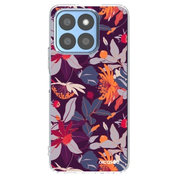 Picasee silikónový prehľadný obal pre Honor X8c - Purple Leaf