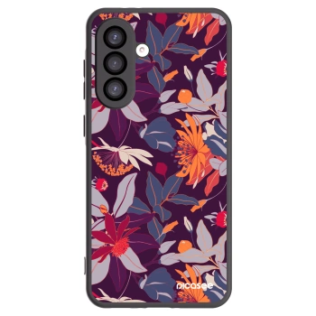 Picasee silikónový čierny obal pre Samsung Galaxy A26 5G A266B - Purple Leaf