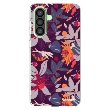 Picasee silikónový prehľadný obal pre Samsung Galaxy A26 5G A266B - Purple Leaf