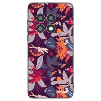 Picasee silikónový čierny obal pre OnePlus 13 5G - Purple Leaf
